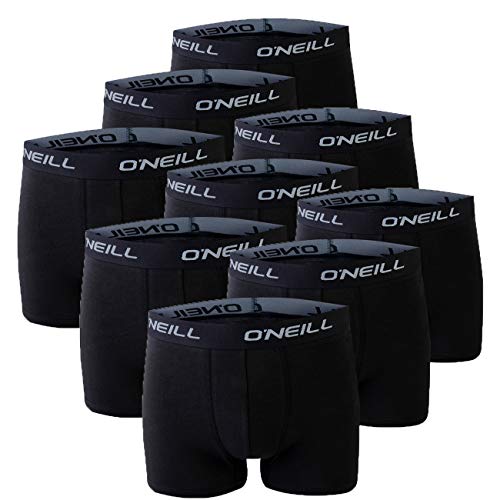 O'Neill Herren 9er Set Basic Boxershort Unterwäsche Unterhose Logo Baumwolle Sport Männer Schwarz Grau Blau S M L XL XXL, 9X Black, XL von O'Neill