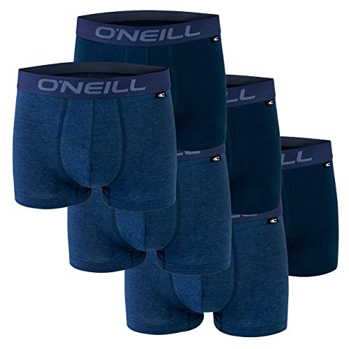 O'Neill Herren Basic Boxer-Short I Blue/Melange/Marine (4349) I M I im praktischen 6er Pack von O'Neill