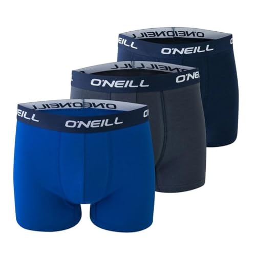 O'Neill Herren Basic Boxer-Short | sportlicher Begleiter für den Alltag im 3er Set | Blau Mix L von O'Neill