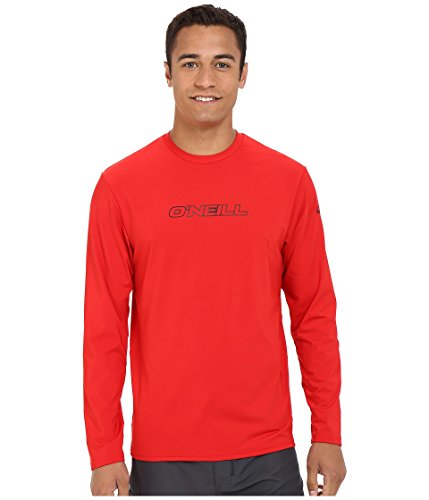 O'Neill Herren Basic Skins LSF 50+ Long Sleeve Sun Shirt, Herren, O'Neill Men's Basic Skins UPF 50+ Long Sleeve Sun Shirt, rot, Medium von O'Neill