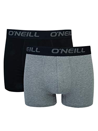 O'Neill Herren Boxer-Short Plain 2-Pack I Anthracite Black (6869) I XL von O'Neill
