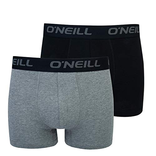 O'Neill Herren Boxer-Short Plain 2-Pack I Anthracite Black (6869) I XL von O'Neill
