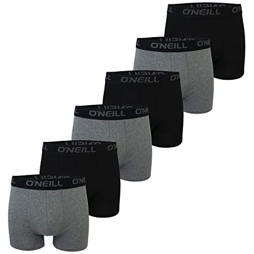 O'Neill Herren Boxershort Uni Sport Boxer S M L XL XXL 95% Baumwolle Unterhose 6er Pack, Größe:L, Packgröße:6er Pack, Vorteilspacks:6X Antracite Black (6869P) von O'Neill