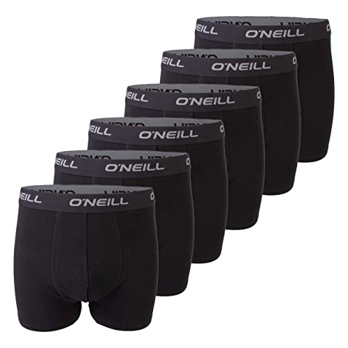 O'Neill Herren Boxershort 6er Pack Uni Sport Boxer Männer Basic Trunk Unterwäsche Unterhose ohne Eingriff, Größe:M, Vorteilspacks:6X Black (6990), (MB900116) von O'Neill