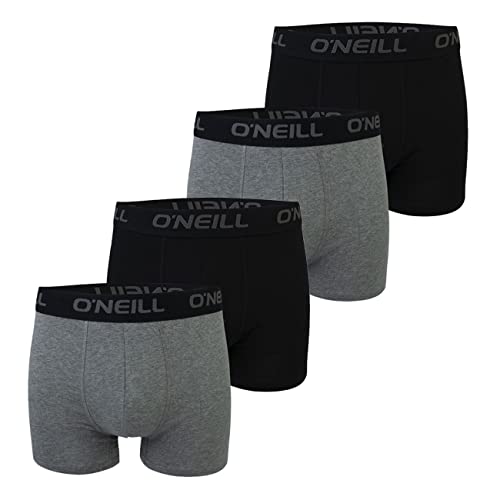 O'Neill Herren Boxershort Uni Sport Boxer S M L XL XXL 95% Baumwolle Unterhose 4er Pack, Größe:S, Packgröße:4er Pack, Vorteilspacks:4X Antracite Black (6869P) von O'Neill