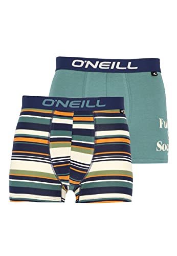 O'Neill | Herren | Boxershorts | 2er Pack | Season (as3, Alpha, l, Regular, Regular, Striped - Multi Stripe/Atlantic Green) von O'Neill