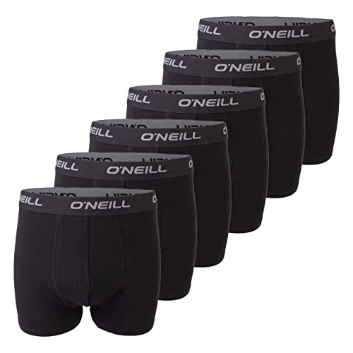 O'Neill Herren Boxershorts 6er Pack Uni Sport Boxer Männer Basic Trunk Unterwäsche Unterhose ohne Eingriff, Größe:L, Vorteilspacks:6X Black (6990) von O'Neill