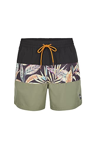 O'NEILL Herren Cali Block 15" Swim Shorts Badehose, 39033 Black Tropical Flower, S/M von O'Neill