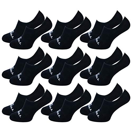 O'Neill Unisex Footie 9er Pack Sneaker Socken Unsichtbare Kurze Füßlinge Baumwolle Sommer Herren Damen Schwarz Weiß 35-38 39-42 43-46, Größe:35/38, Farbe:Black (6969P) von O'Neill