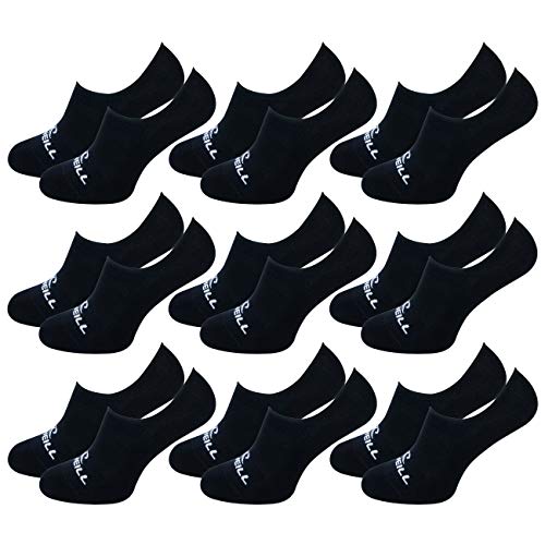 O'Neill Unisex Footie 9er Pack Sneaker Socken Unsichtbare Kurze Füßlinge Baumwolle Sommer Herren Damen Schwarz Weiß 35-38 39-42 43-46, Größe:39/42, Farbe:Black (6969P) von O'Neill