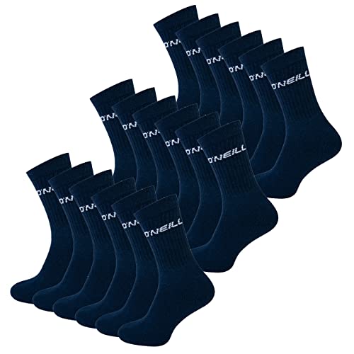 O´Neill Unisex Sportsocken 9er Pack Tennissocken Sport Gym Freizeit Baumwolle Logo Bund Männer Frauen Anthracite Schwarz Blau 35-38 39-42 43-46, Größe:43/46, Farbe:Marine (4949P) von O'Neill