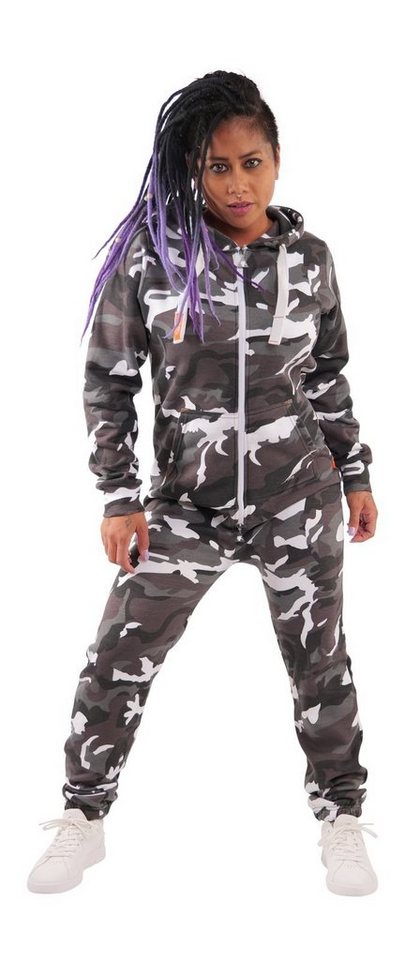 O'Poppy Jumpsuit Damen camo urban grey (1-tlg) mit Kapuze und Eingrifftaschen von O'Poppy