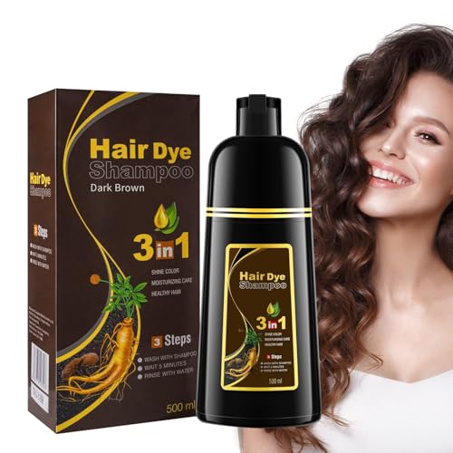 Dunkelbraun Haarfärbeshampoo für graues Haar Sofort-Haarfarben-Shampoo Haarfärbemittel Haarfärbung in Minuten Hair Color Shampoo Natürliche und langanhaltende Farbe für Männer und Frauen 500ML Dunkelbraun Haarfärbeshampoo für graues Haar Sofort-Haarfarben-Shampoo Haarfärbemittel Haarfärbung in Minuten Hair Color Shampoo Natürliche und langanhaltende Farbe für Männer und Frauen 500ML von O'RMEAS