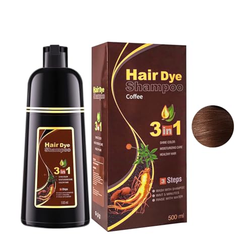 Kaffeebraun Hair Color Shampoo für graues Haar, Haarfärbemittel in wenigen Minuten, natürliches und langanhaltendes Haarfärbeshampoo für Männer und Frauen, 14,2 Fl.Oz von O'RMEAS