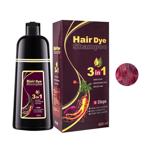 Weinrot wine Hair Color Shampoo für graues Haar, Haarfärbemittel in wenigen Minuten, natürliches und langanhaltendes Haarfärbeshampoo für Männer und Frauen, 14,2 Fl.Oz von O'RMEAS