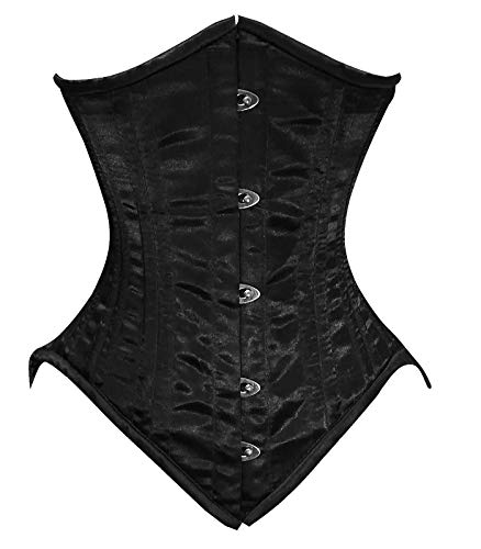 Damen 26 Double Steel Boned Unterbrustkorsett / Heavy Duty Waist Training Cincher Shaper Corsage C33 Gr. 3XL (Taille 38"), Schwarz von O YES