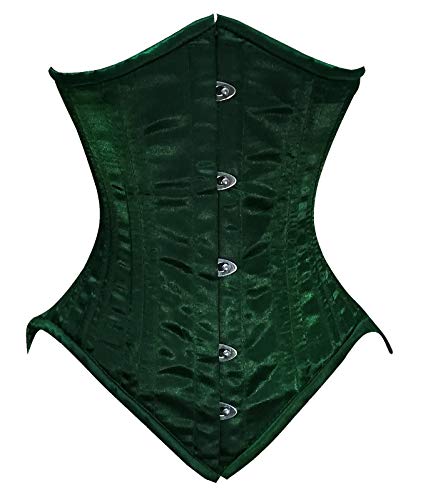 Damen 26 Double Steel Boned Unterbrustkorsett / Heavy Duty Waist Training Cincher Shaper Corsage C33 Gr. 3XL (Taille 38"), dunkelgrün von O YES