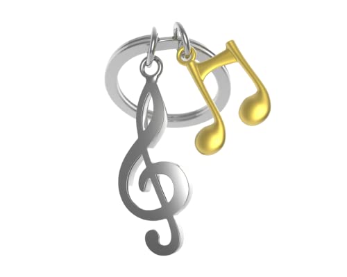 O meta[l]morphose MTM Notenschlüssel und Note Schlüsselanhänger silber gold MTM-SH-57 von O meta[l]morphose
