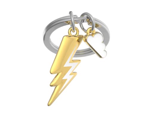 O meta[l]morphose METALMORPHOSE – Schlüsselanhänger Eclair & Sound Wolke – originelles Accessoire – Geschenk für Herren, Damen & Kinder – MTM157-01, Gold, Weiß, one size, Modern von O meta[l]morphose