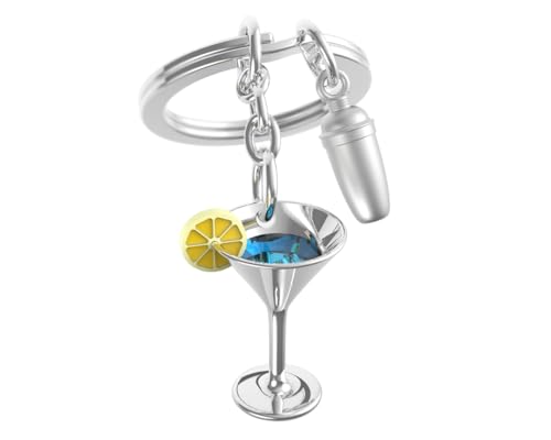 O meta[l]morphose METALMORPHOSE Schlüsselanhänger Cocktail – Geschenk für Herren, Geschenk für Damen, silber, one size von O meta[l]morphose