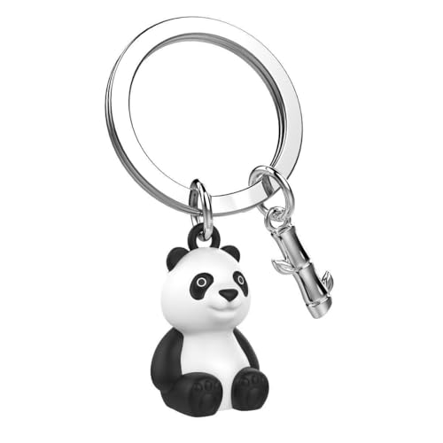 O meta[l]morphose METALMORPHOSE Schlüsselanhänger Panda mit Bambus MTM293-01, schwarz/weiß, one size, Einzigartig von O meta[l]morphose