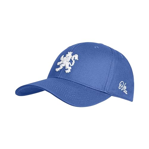 O.leo Schwarze Baseballmütze mit gesticktem Löwe | Gestickte Stolz Flag | Verstellbarer Gürtel (DE/NL/SE/PL, Alphanumerisch, Einheitsgröße, Blue with White) von O.leo