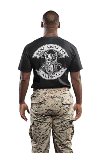 See You in Valhalla T-Shirt | Vikings Tshirt | ThorRagnar | Valhalla | Rising | Walhalla | Wodan | Wikinger | Odin | Herren Männer T-Shirt (4XL, Schwarz) von O2B