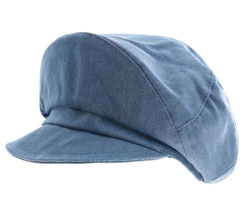 Baker-Boy-Mütze im Jeans-Style Ballon-Mütze Kopfbedeckung Sommer-Cap Schirm-Mütze 4606M K248139 Blau von O46
