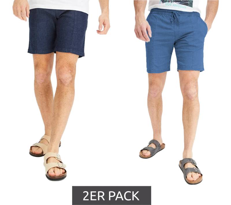 2er Pack Herren Jeans-Shorts Denim-Hosen Baumwoll-Hose kurze Hose Sommer-Hose 922711 Blau/Dunkelblau von O46bpx