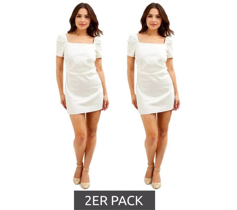 2er Sparpack Damen Puffärmelkleid Strand-Kleid mit Baumwollanteil Midi-Kleid 973350 Weiß 2er Sparpack Damen Puffärmelkleid Strand-Kleid mit Baumwollanteil Midi-Kleid 973350 Weiß von O46bpx