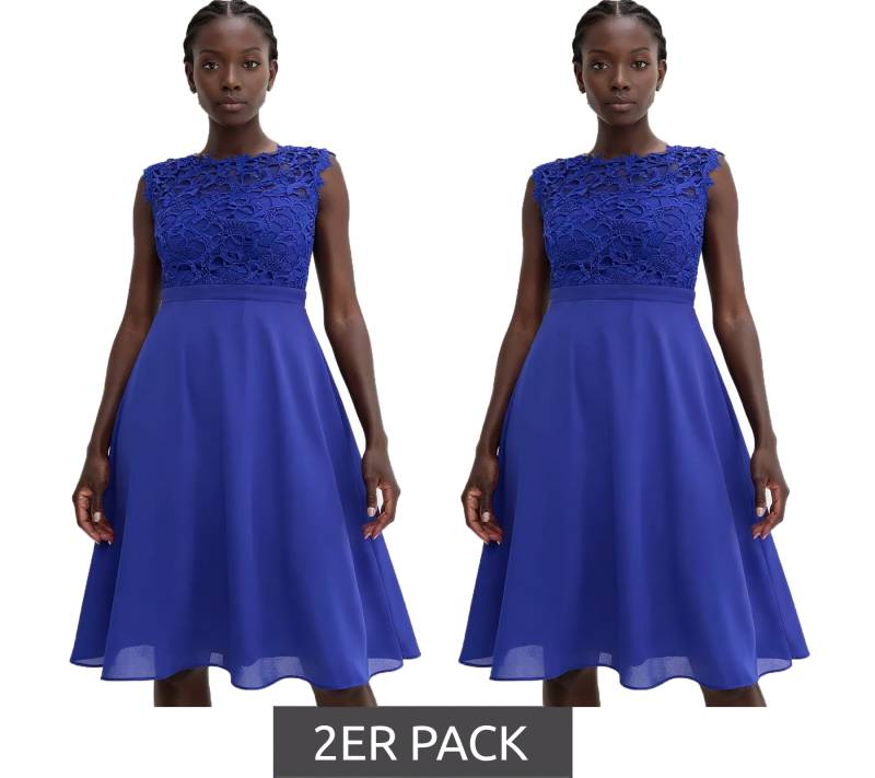 2er Sparpack verträumtes Damen Abend-Kleid mit schöner Spitze und Häkelbesatz Mini-Kleid 931026 Blau 2er Sparpack verträumtes Damen Abend-Kleid mit schöner Spitze und Häkelbesatz Mini-Kleid 931026 Blau von O46bpx