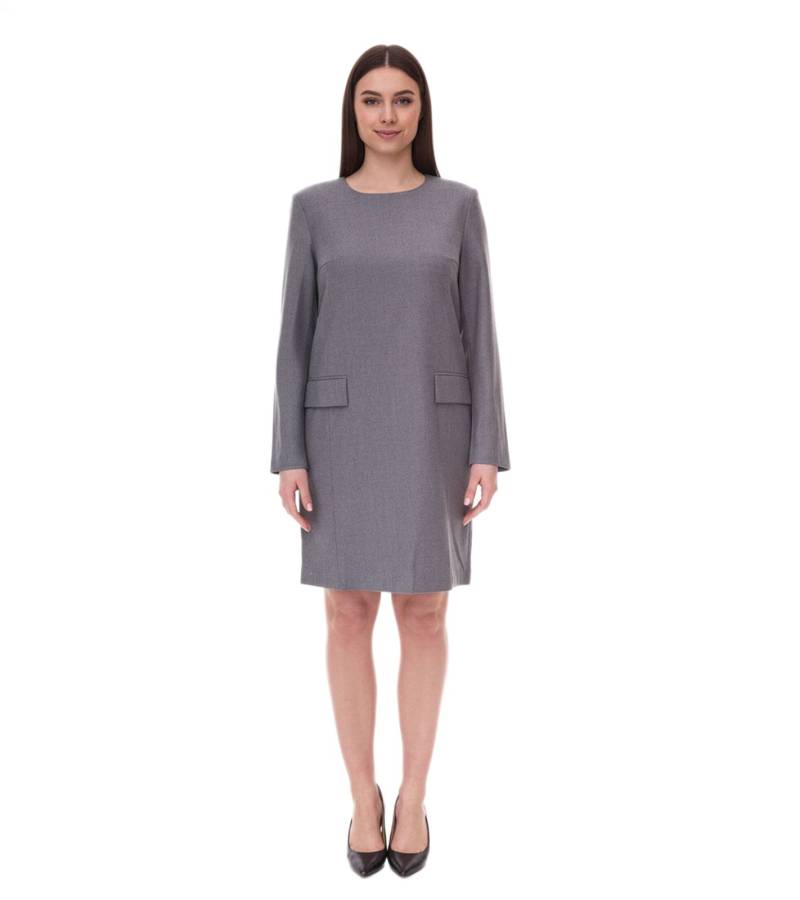 Damen nachhaltiges Kleid mit Schulterpolstern Business-Kleid mit Wollanteil Mini-Kleid 956968 Grau von O46bpx