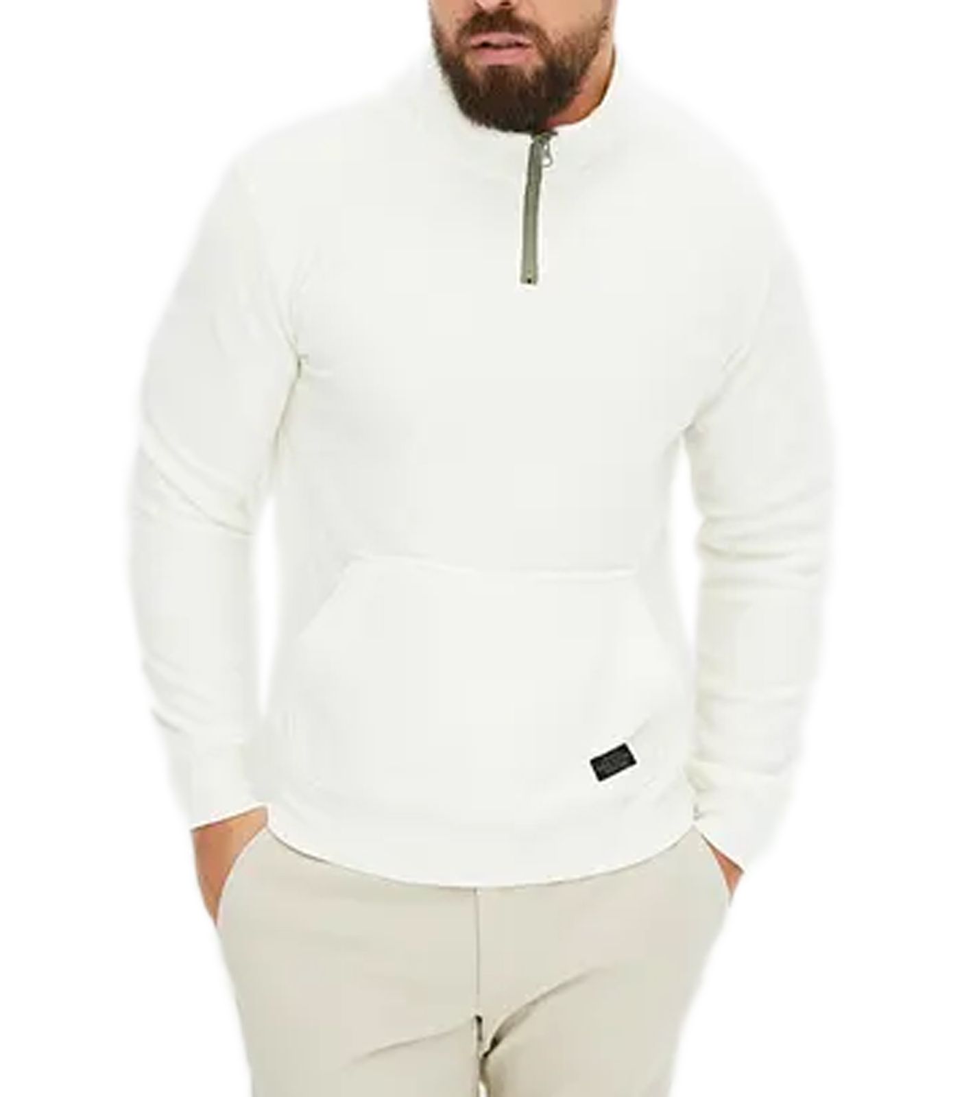 Herren Fleece-Pullover Herbst-Pullover Troyer-Pullover Langarm-Shirt 904850 Weiß Herren Fleece-Pullover Herbst-Pullover Troyer-Pullover Langarm-Shirt 904850 Weiß von O46bpx