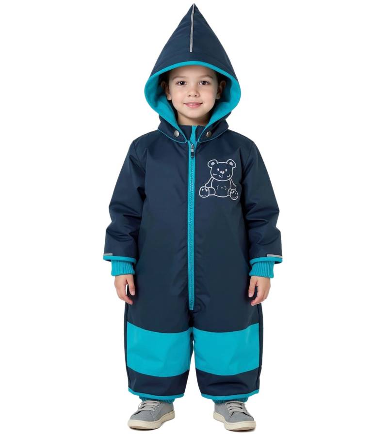 Jumpsuit Kleinkinder Overall Regen-Anzug mit Kapuze mit Reißverschluss Baby-Anzug 913881 Blau von O46bpx