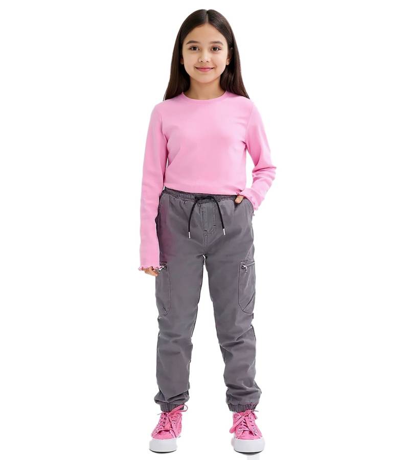 Kinder Jeans-Hose für Mädchen Thermojeans knöchellange Baumwoll-Hose Freizeit-Jeans 938179 Grau von O46bpx
