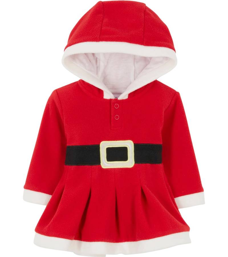 Weihnachts-Outfit Kleinkinder Weihnachts-Kleid mit Kapuze und Knöpfen niedliches Kinder Winter-Kleid  938630 Rot von O46bpx
