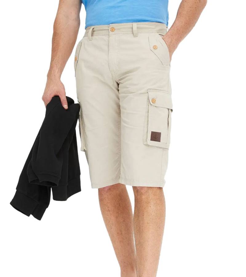stylische Herren Cargo-Long-Bermuda kurze Sommer-Hose mit vielen Taschen Große Größen 920840 Beige von O46bpx