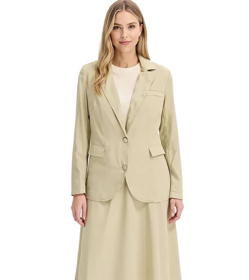 stylischer Damen Ausgeh-Blazer Herbst-Blazer Business-Blazer 909552 Khaki von O46bpx