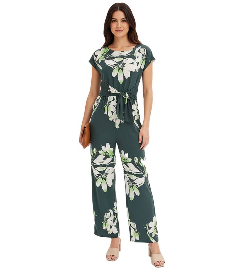 stylischer Damen Jumpsuit mit Blumenmuster Urlaubs-Outfit 912598 Grün von O46bpx