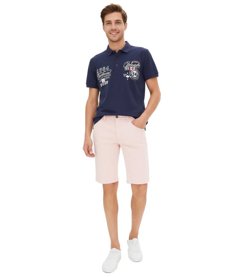 trendige Herren Bermuda Chino-Shorts Baumwoll-Bermuda kurze Hose Slim-Fit 943631 Alt-Rosa von O46bpx