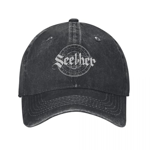 OAAJKOAM Seether South African Band Herren Damen Baseballkappen Distressed Denim Hüte Kappe Vintage Outdoor-Aktivitäten Verstellbare Snapback Cap von OAAJKOAM