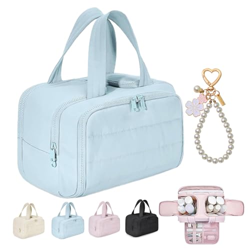 Elouva Toiletry Bag, Large Capacity Wide-Open Travel Cosmetic Bag, Elouva Large Capacity Travel Cosmetic Bags for Women, Multi-Functional Waterproof Toiletry Organizer (Blue) von OADAA