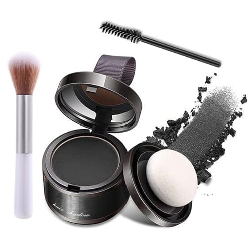 Hairline Powder for Women Men, Hairline Powders Instantly Conceals, Hairs Line Contour Shadow Powder, 3 Colors Hairline Powders with Mirror (1Set Black) von OADAA