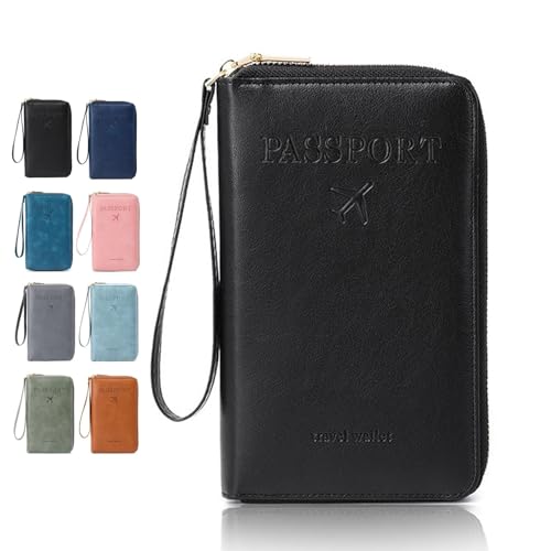 Rowgins Multi-Functional RFID Passport Wallet, Multifunctional Travel Wallet for Men Women, Passport Holder for Travel Essentials (1Pc Black) von OADAA