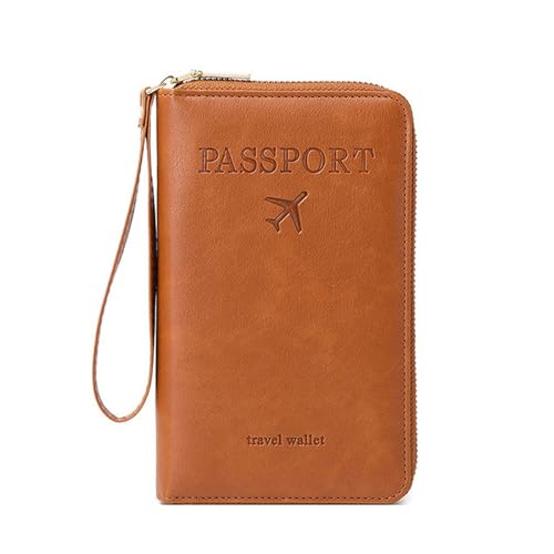Rowgins Multi-Functional RFID Passport Wallet, Multifunctional Travel Wallet for Men Women, Passport Holder for Travel Essentials (1Pc Brown) von OADAA