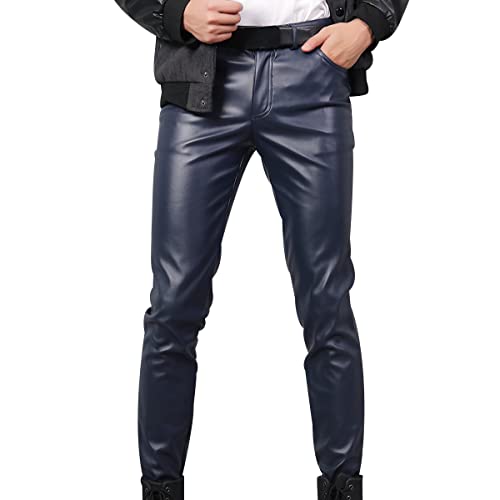 OADOBKICE Herren Arbeitshose Herrenhose Lässige Schmale Lederhose Herren Fahrradhose Outdoor Sporthose Winddichte Hose Mit Reißverschlusstaschen Für Fitness Camping Laufen 208# dunkelblau 6XL von OADOBKICE