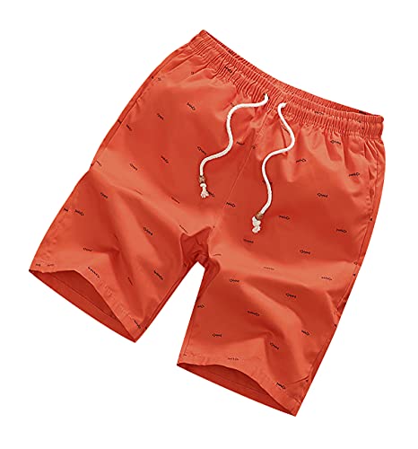 OADOBKICE Kurze Hose Weites Bein Kurz Outdoor Hose Mit Praktischen Taschen Regular Fit Kurze Hose Schwarz Mit Tasche Bunt Kurze Hose Herren Joggen Hosen Männer Weiß Kurze Hose Herren Orange 4XL von OADOBKICE