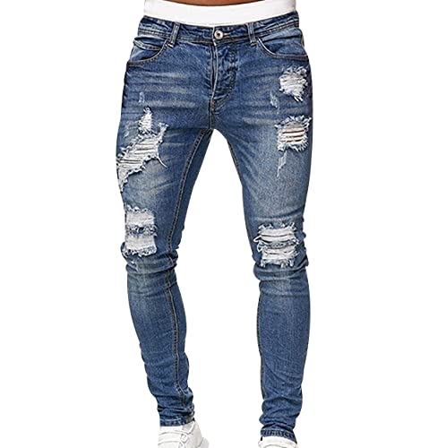 OADOBKICE Outdoor Hosen Herren Buissnes Hose Herren Arbeitshose Haremshose Lockere Hose Freizeithose Weiche Hose Modehose Elegante Herrenhose Jeanshose Verlängerte Hose Übergroße Arbeitshose Blau 3XL von OADOBKICE