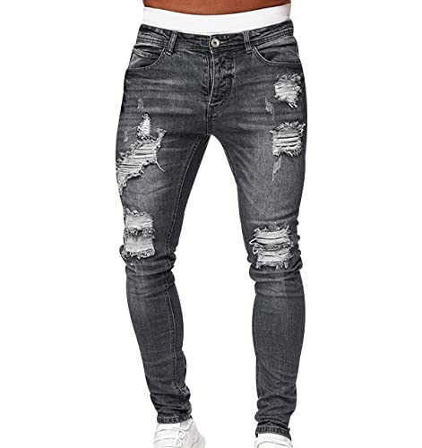 OADOBKICE Outdoor Hosen Herren Buissnes Hose Herren Arbeitshose Haremshose Lockere Hose Freizeithose Weiche Hose Modehose Elegante Herrenhose Jeanshose Verlängerte Hose Übergroße Arbeitshose Grau L von OADOBKICE