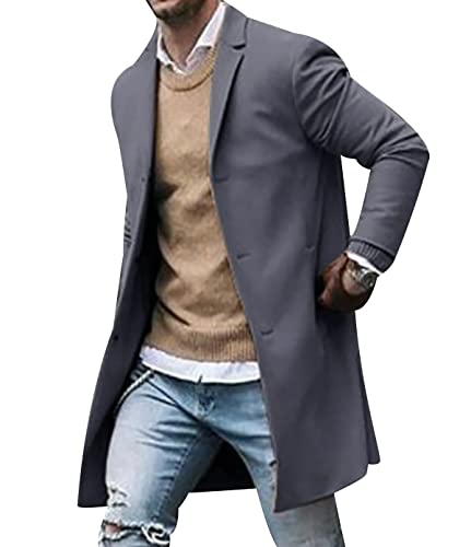 OADOBKICE Outdoor Jacke Herren Windjacke Herren Leichte Jacke Herren Jacke Herren Winter Windstopper Jacke Herren Oversized Cardigan Jackenoberteil Herren Langarm Cardigan Herbstjacke Dunkelgrau S von OADOBKICE